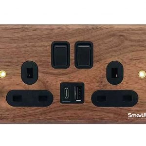 SMARTFY Double UK Switched Socket with USB + Type-C