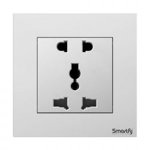 SMARTFY 2 Pin & 3 Pin Universal Socket | Aluminum D8B Series High-Voltage Wall Socket