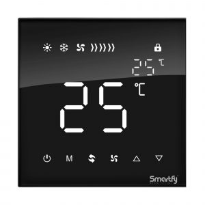 SMARTFY Full Screen Touch Thermostat | D8B Wall-Mounted HVAC & Fan Coil Controller