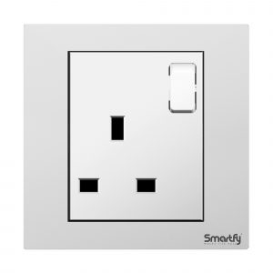 SMARTFY 13A BS Socket with Switch | Aluminum D8B Series High-Voltage Wall Socket