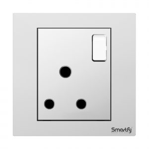 SMARTFY 15A BS Socket with Switch | Aluminum D8B Series High-Voltage Wall Socket