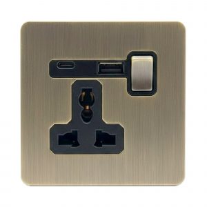 SMARTFY Universal Wall Socket with USB Type-A & Type-C Charging | 13A Luxury Power Outlet