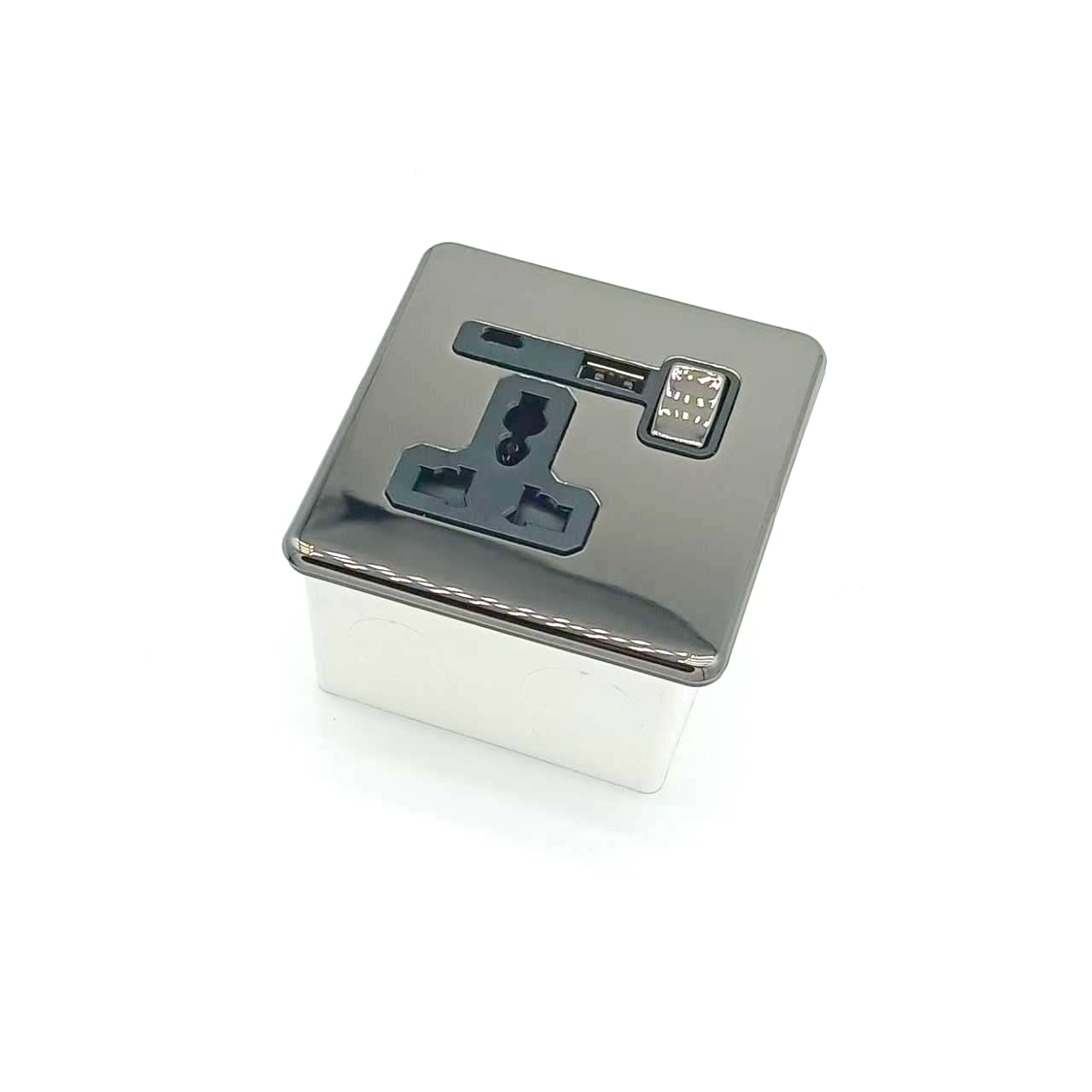 SMARTFY A Series Wall Socket with USB Type-A & Type-C – Chrome, 13A - Image 4