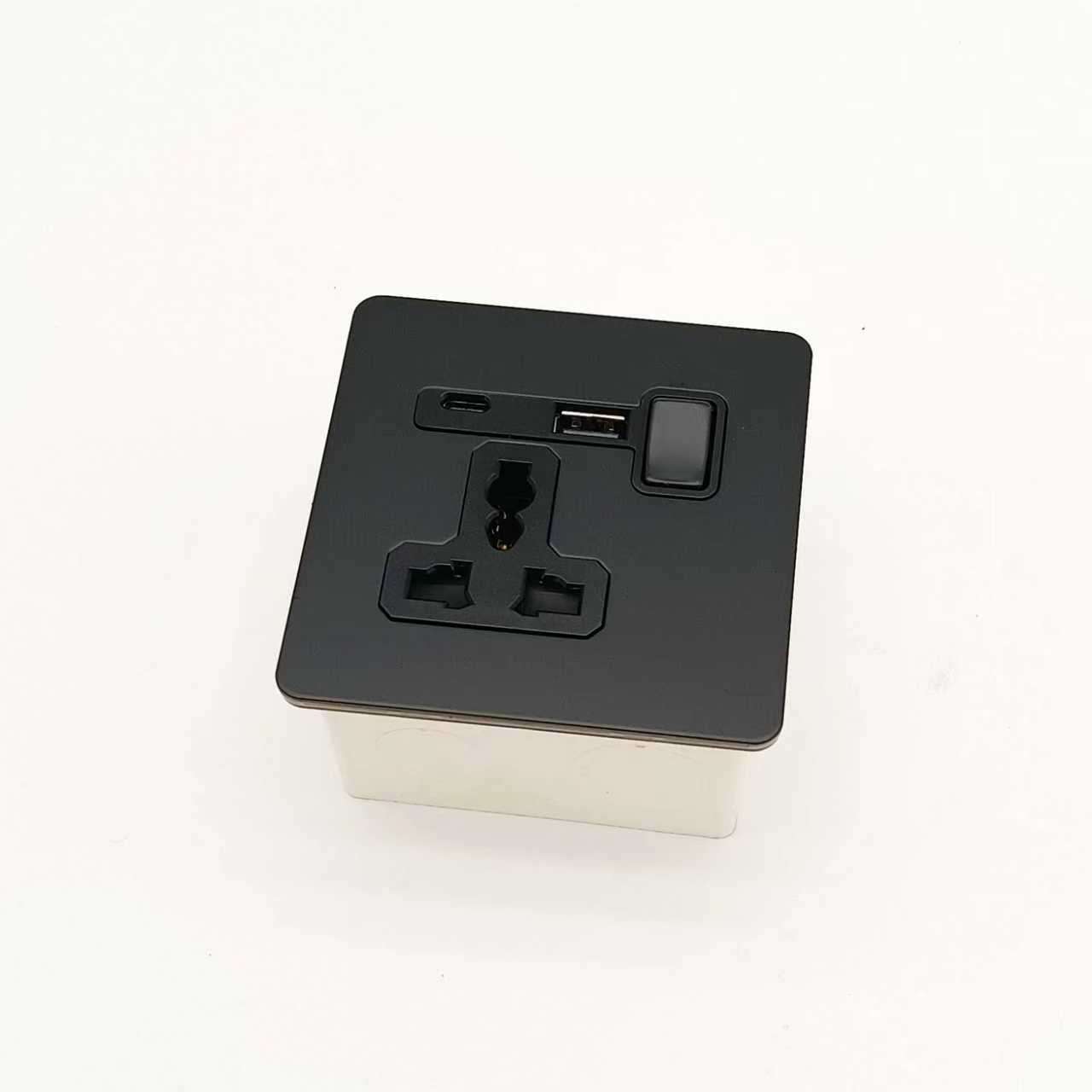 SMARTFY B Series Wall Socket with USB Type-A & Type-C – Black Stainless Steel - Image 3