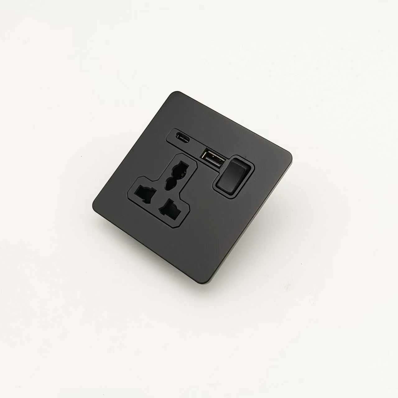 SMARTFY B Series Wall Socket with USB Type-A & Type-C – Black Stainless Steel - Image 5